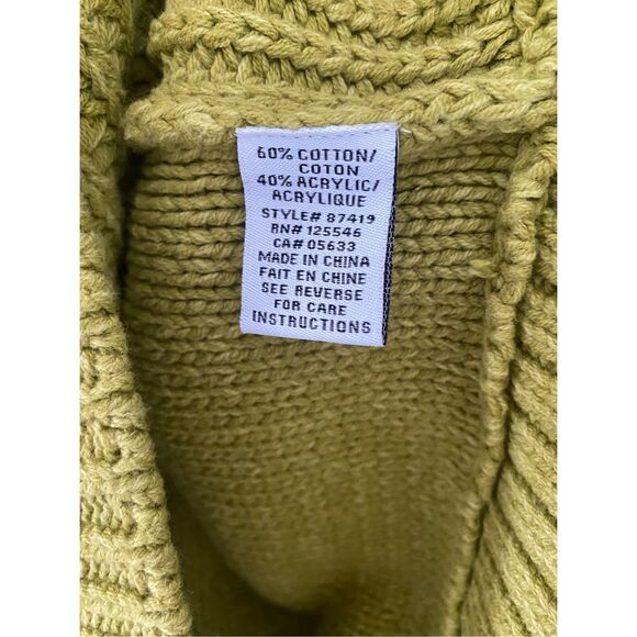 Habitat: Clothes  to Live In Green Knit Long Sleeve Sweater Sz M - Picture 4 of 14